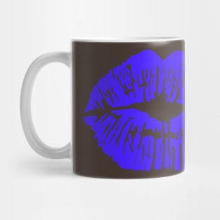 Blue lips kiss lipstick Mug